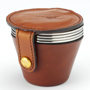 Laksen Four Cups Leather cased - Chocolate