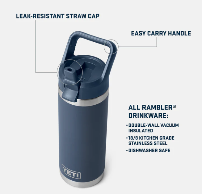 Yeti Rambler 18 oz Straw Bottle - Navy - Image 2