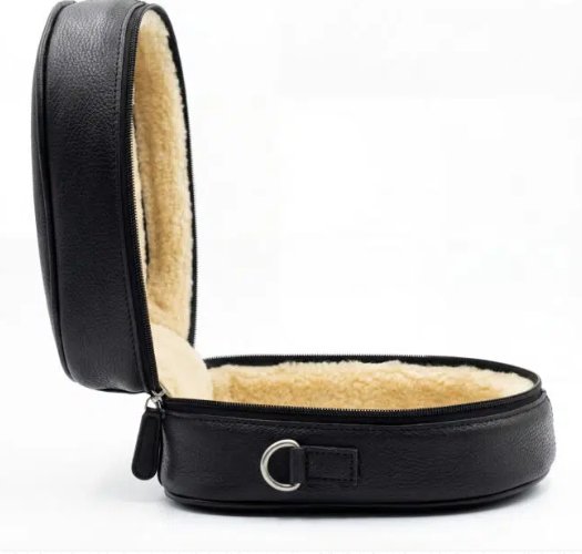 Swatcom Black Luxury Leather Single Headset Bag - Image 2