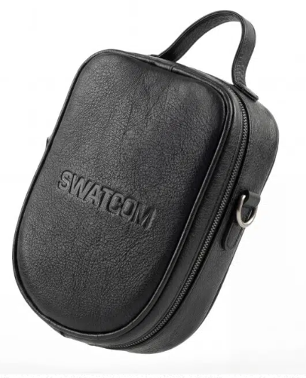 Swatcom Black Luxury Leather Single Headset Bag - Image 3