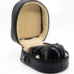 Swatcom Black Luxury Leather Single Headset Bag