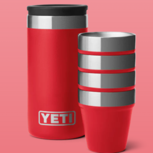 Yeti Shot Glasses with carry Case - Rescue Red