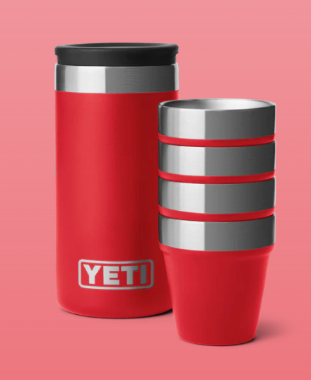 Yeti Shot Glasses with carry Case - Rescue Red
