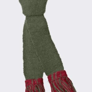 Pennine Wool Garter - Olive-Ruby