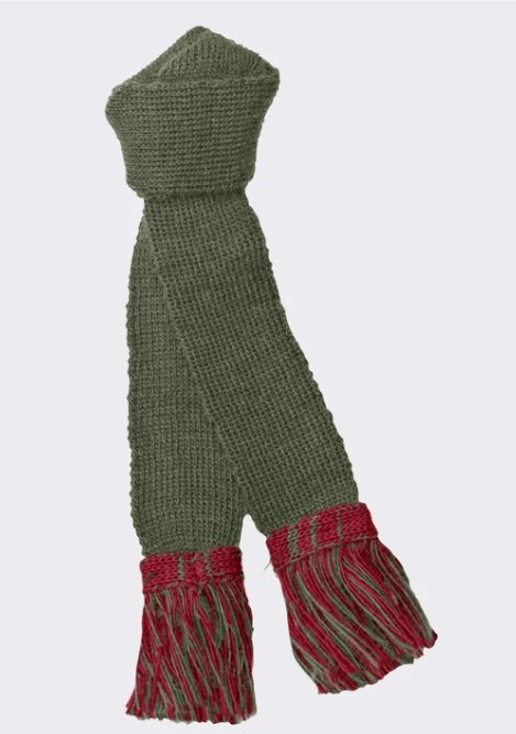 Pennine Wool Garter - Olive-Ruby