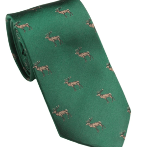 Laksen Fallow Deer Tie - British Racing Green.