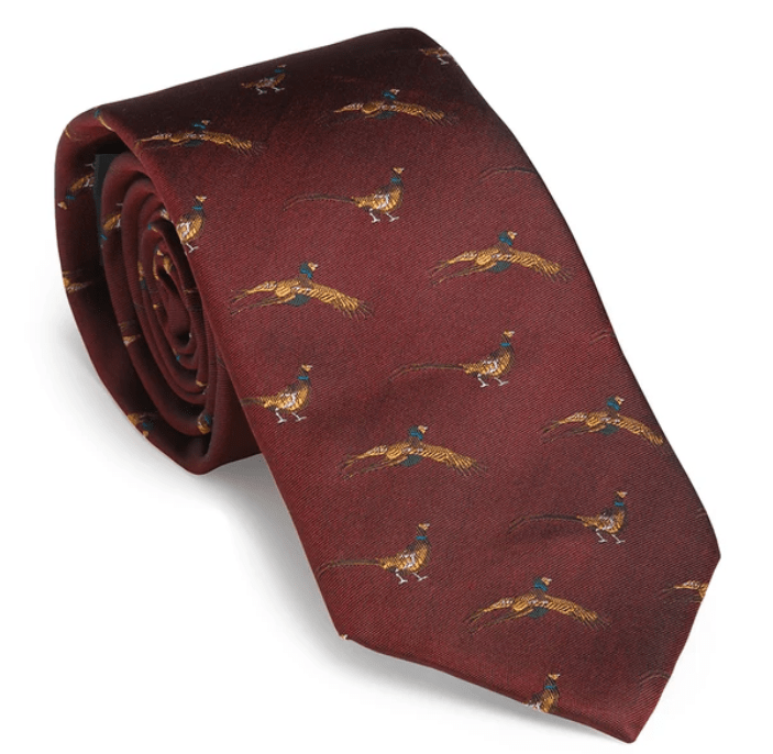 Laksen Flying Pheasant Tie - Wine