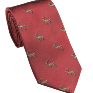 Laksen Fallow Deer Tie - Vintage Red