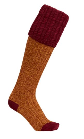 Laksen Ladies Westwood shooting sock - Gorse / Wine