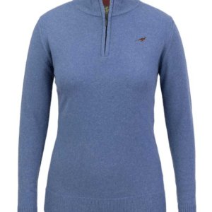 Laksen Ladies Tyne Zip Neck Sweater - Loch Blue